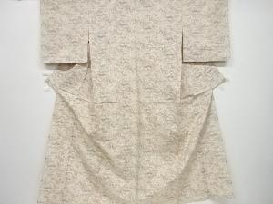 アンティーク　草花模様織り出し手織り紬単衣着物